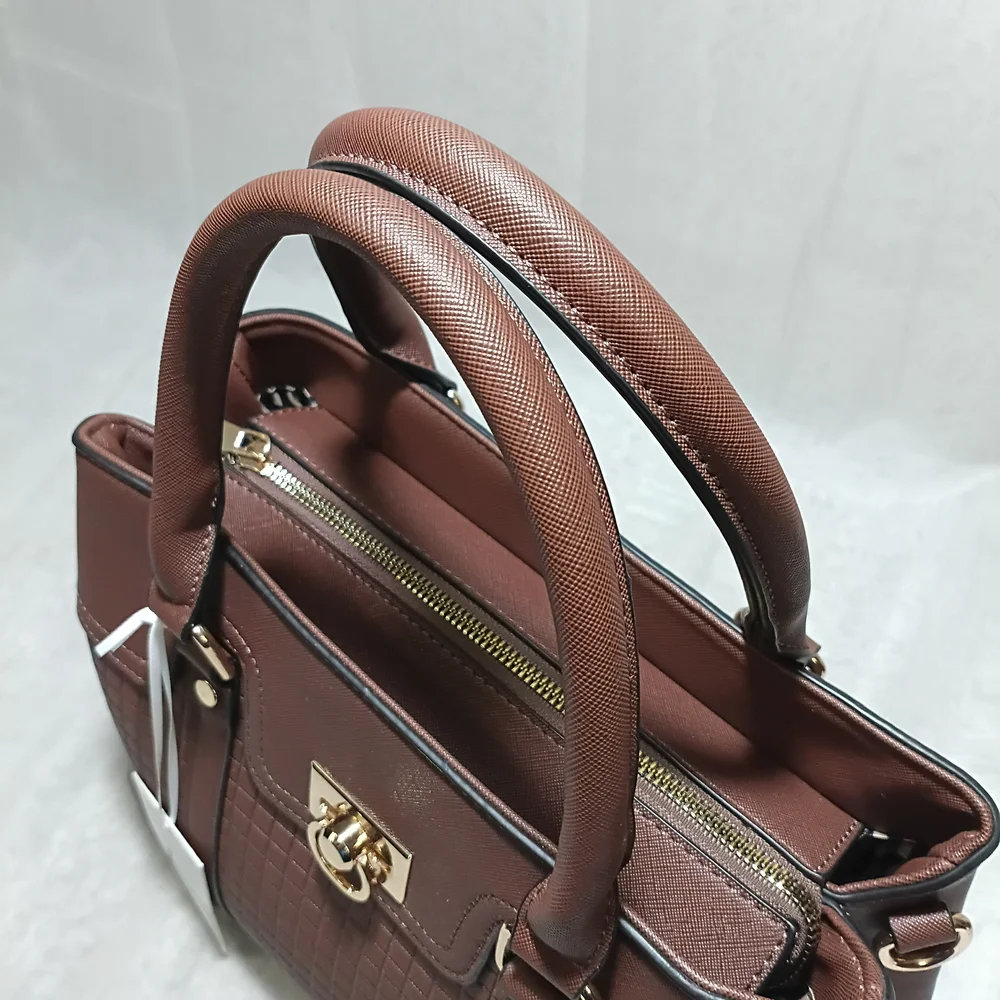 Allyssa Brown Handbag with Paired Pink Patterm Wallet, NWT